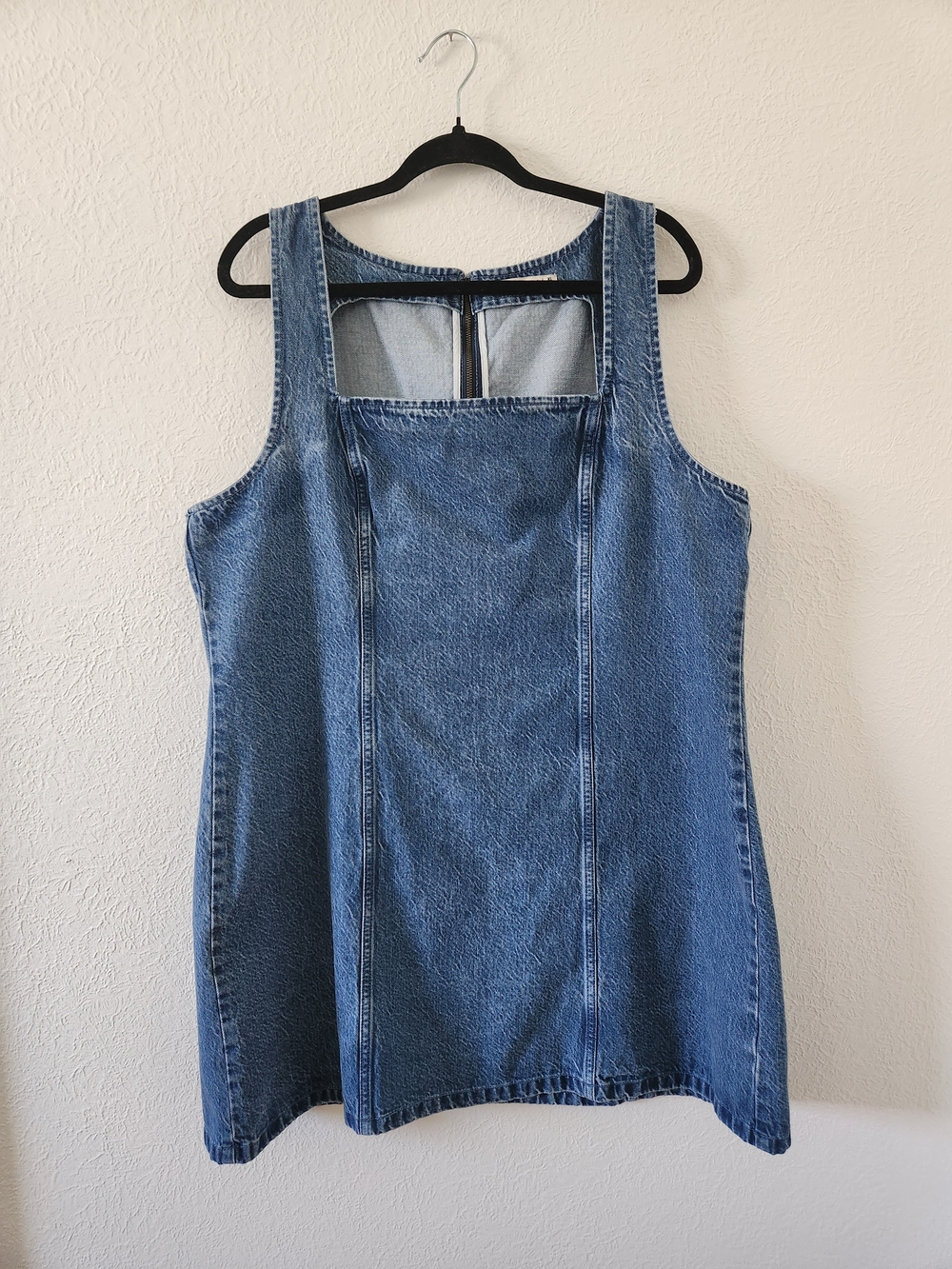 Abercrombie & Fitch Denim Square-Neck A-Line Mini Dress - Light Blue - Picture 4 of 12